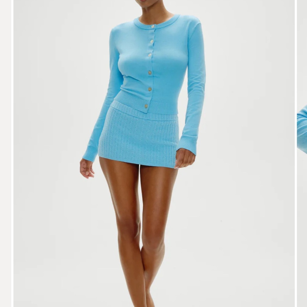 Frankie’s bikinis Marialla Mini Skort in blue vanilla sz xs
